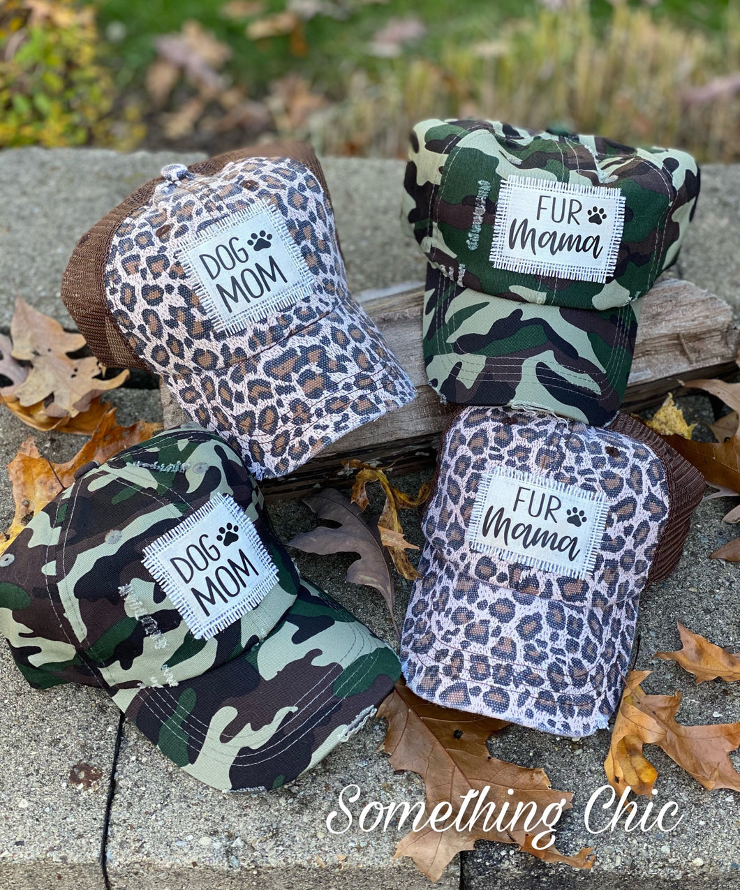 Dog Lover Fur Mama I love my Dog Hat Leopard Hat Camo Hat