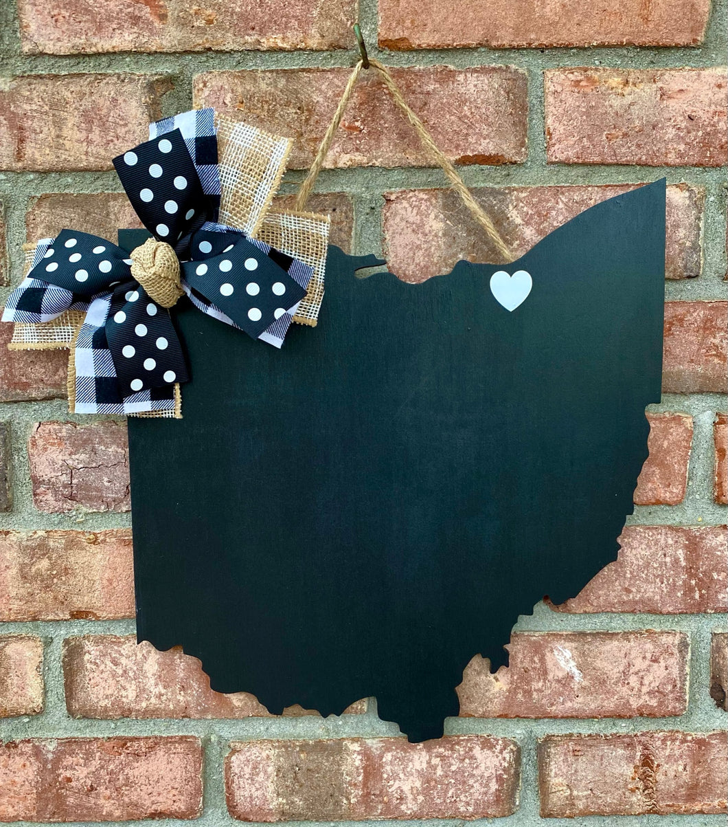 Ohio Sign Ohio Shaped Ohio State Wood Hanger Sign Farmhouse Decoration