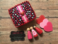 Valentine's Day Wooden Peg People Wood People