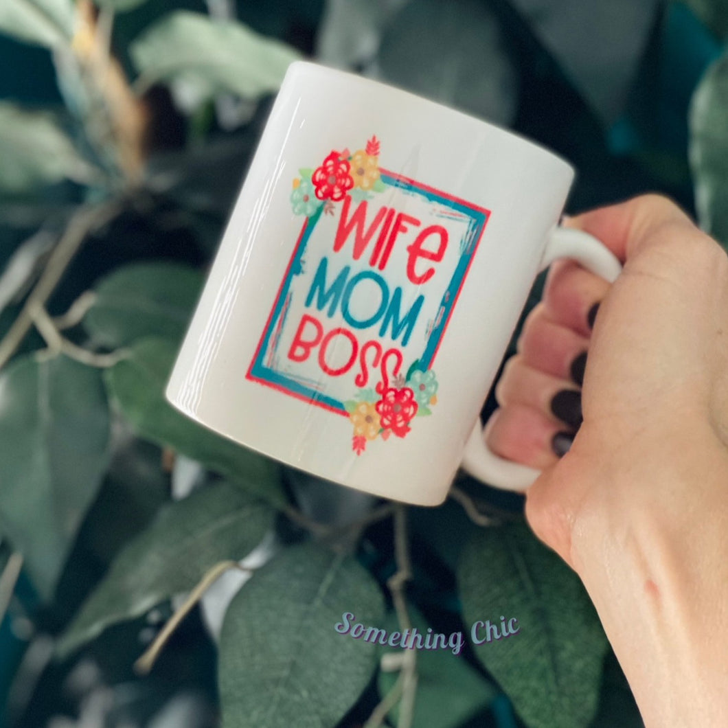 Wife Mom Boss Mother's Day Coffee Cup 11 oz Ceramic Mug Birthday Girl Friend Gift
