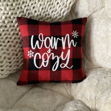Load image into Gallery viewer, Holiday Pillow 16x16 Buffalo Plaid Farmhouse Decor Christmas Pillow
